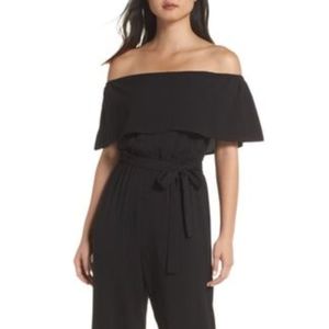 Charles Henry Off the Shoulder Popover Jumpsuit